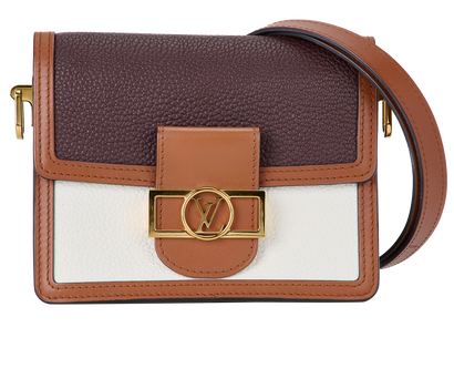Mini Dauphine, &pound;1,200, Handbags, Brown/White, Leather, Front view